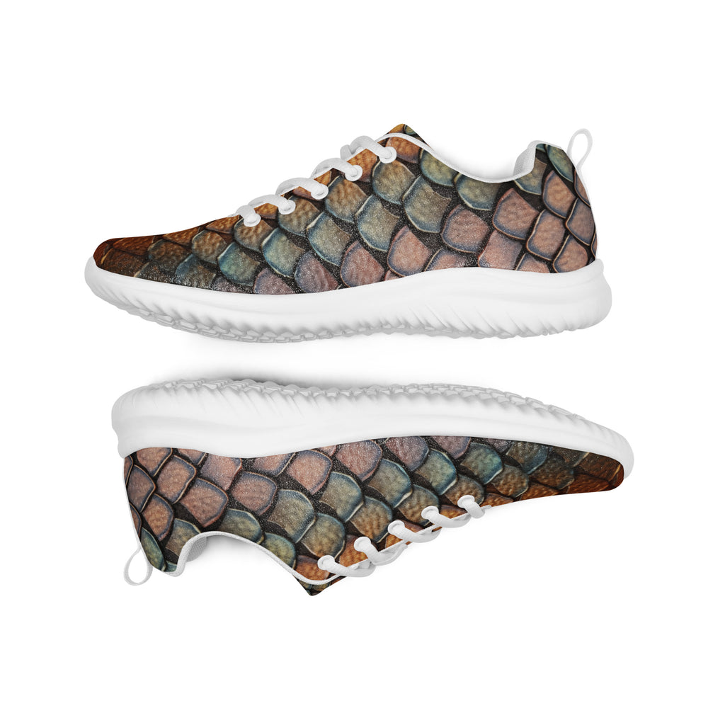Shed Your Skin Sneakers with white soles and laces, side profiles showing the printed artwork across the uppers.